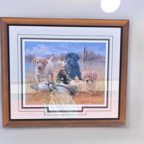 Other - Jim Killen Faithful Friends Puppies Signed 503/1000 Friends NRA Framed Print